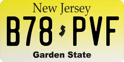 NJ license plate B78PVF