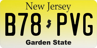 NJ license plate B78PVG