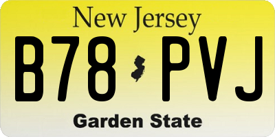 NJ license plate B78PVJ