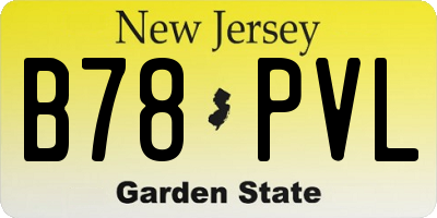 NJ license plate B78PVL