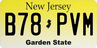 NJ license plate B78PVM