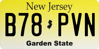 NJ license plate B78PVN