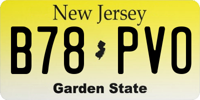 NJ license plate B78PVO