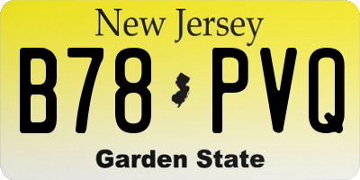 NJ license plate B78PVQ