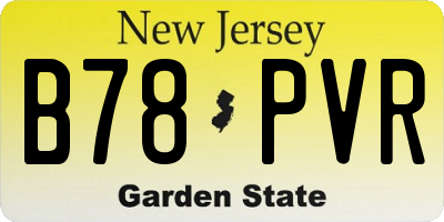NJ license plate B78PVR