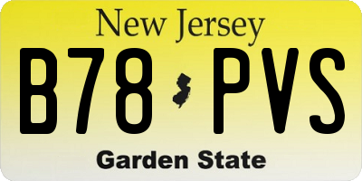 NJ license plate B78PVS