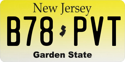 NJ license plate B78PVT