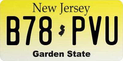 NJ license plate B78PVU