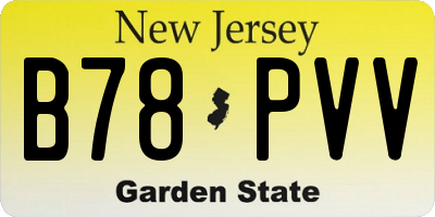 NJ license plate B78PVV