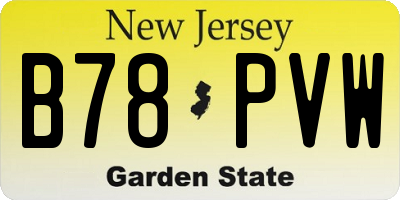 NJ license plate B78PVW