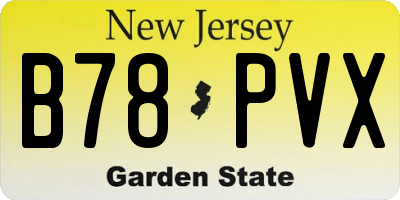 NJ license plate B78PVX