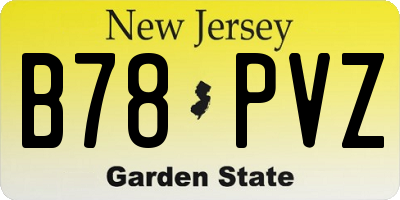 NJ license plate B78PVZ