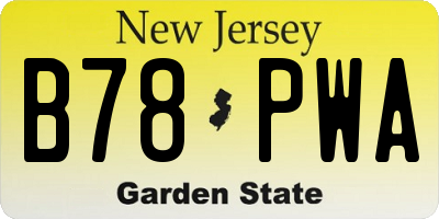 NJ license plate B78PWA