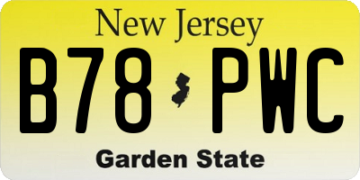 NJ license plate B78PWC