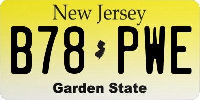 NJ license plate B78PWE