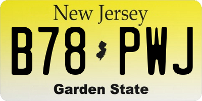 NJ license plate B78PWJ