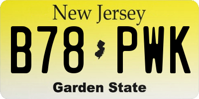 NJ license plate B78PWK