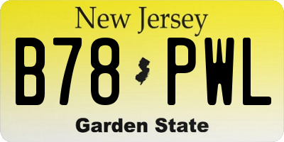 NJ license plate B78PWL