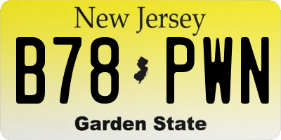 NJ license plate B78PWN