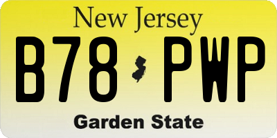 NJ license plate B78PWP