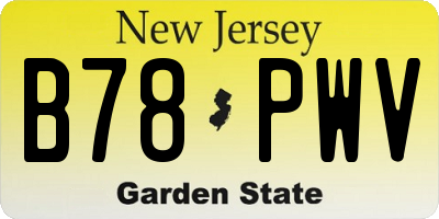 NJ license plate B78PWV