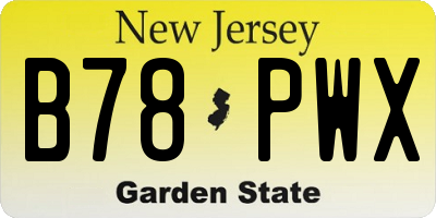 NJ license plate B78PWX