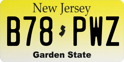 NJ license plate B78PWZ