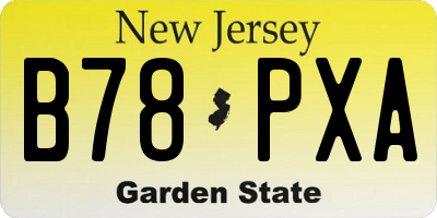 NJ license plate B78PXA