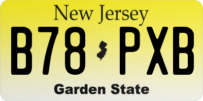 NJ license plate B78PXB