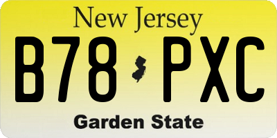NJ license plate B78PXC