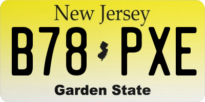 NJ license plate B78PXE