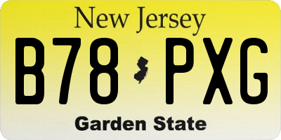 NJ license plate B78PXG
