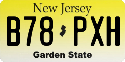 NJ license plate B78PXH
