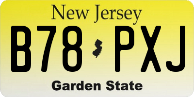 NJ license plate B78PXJ