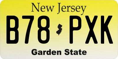 NJ license plate B78PXK