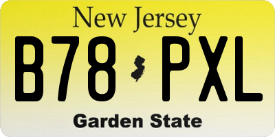 NJ license plate B78PXL