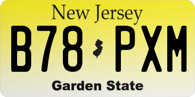 NJ license plate B78PXM
