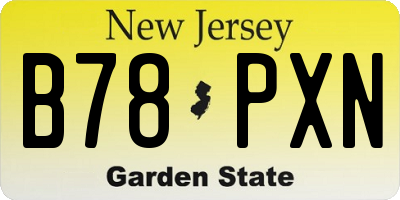 NJ license plate B78PXN