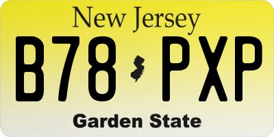NJ license plate B78PXP