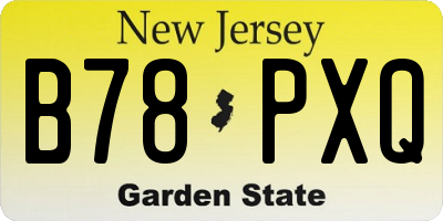 NJ license plate B78PXQ