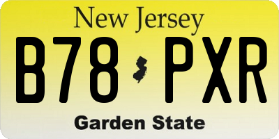NJ license plate B78PXR