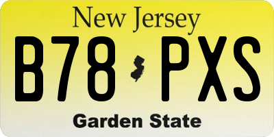 NJ license plate B78PXS