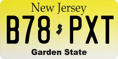 NJ license plate B78PXT