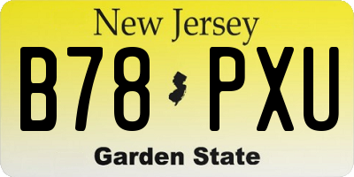 NJ license plate B78PXU