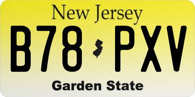 NJ license plate B78PXV