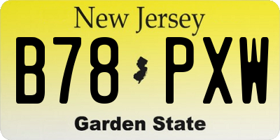 NJ license plate B78PXW