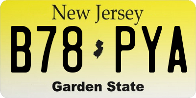 NJ license plate B78PYA