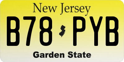 NJ license plate B78PYB