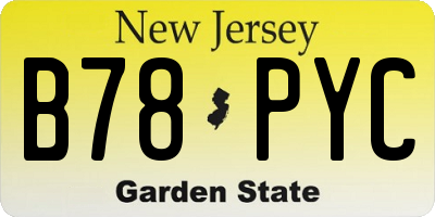NJ license plate B78PYC