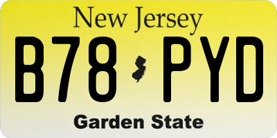 NJ license plate B78PYD